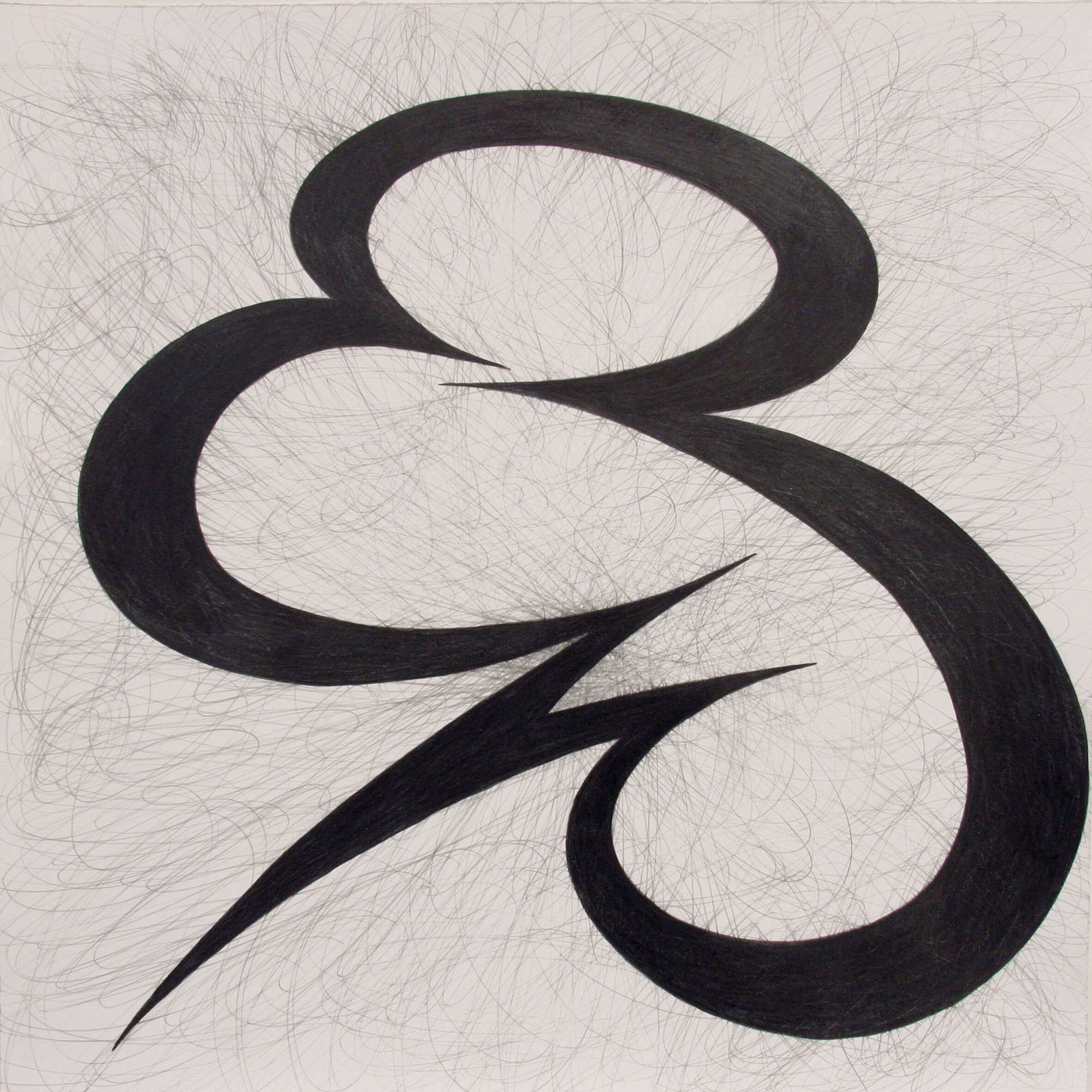 Andrea Scrima, SPEECH BUBBLE, from the series LOOPY LOONIES. Graphite on paper, 35 x 35 each unframed.